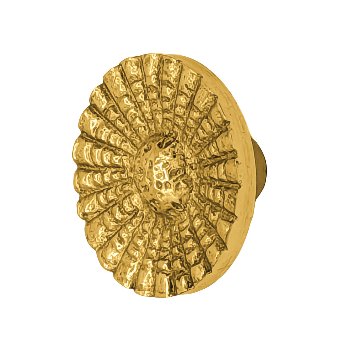 1 Inch Solid Brass Art Deco Style Round Cabinet and Furniture Knob