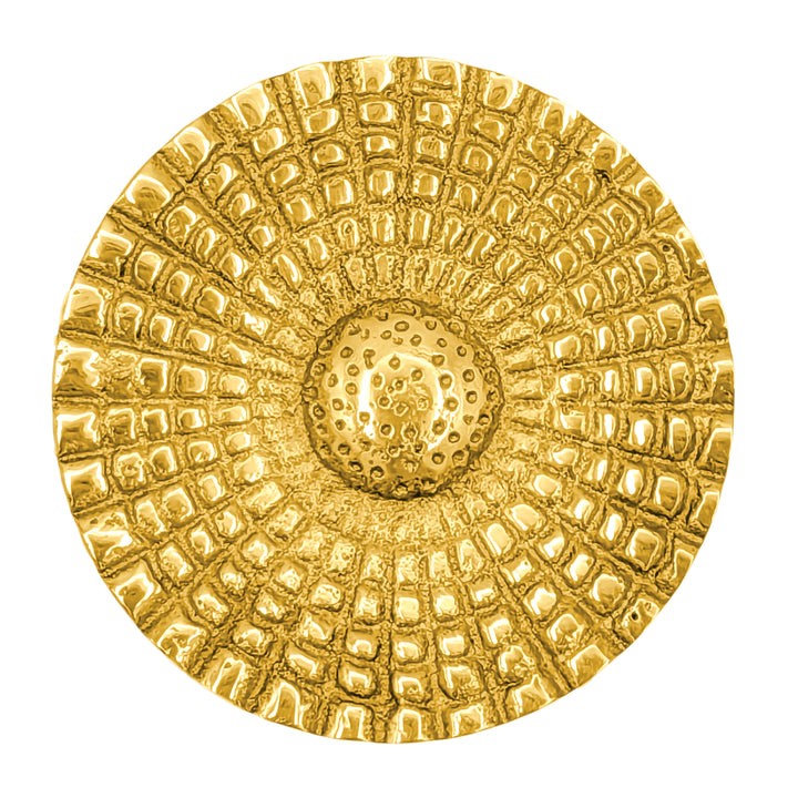 1 1/2 Solid Brass Art Deco Style Round Cabinet and Furniture Knob