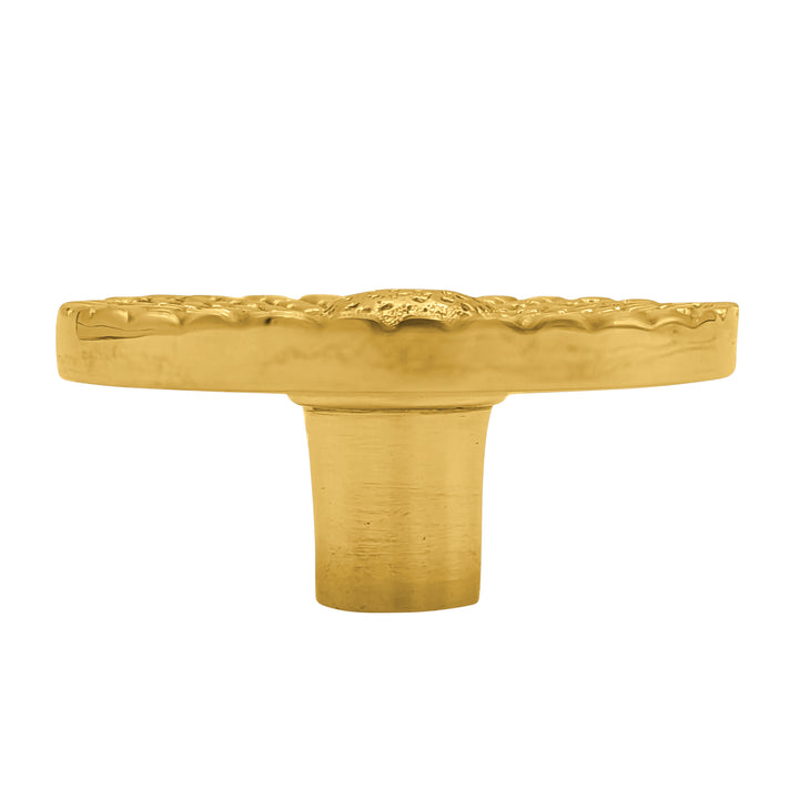 1 1/2 Solid Brass Art Deco Style Round Cabinet and Furniture Knob