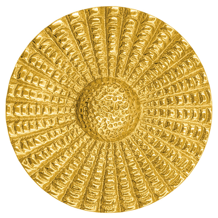 2 Inch Solid Brass Art Deco Style Round Cabinet & Furniture Knob