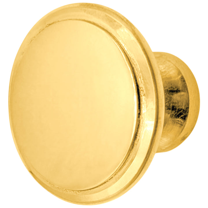 1 Inch Brass Flat Top Round Cabinet & Furniture Knob