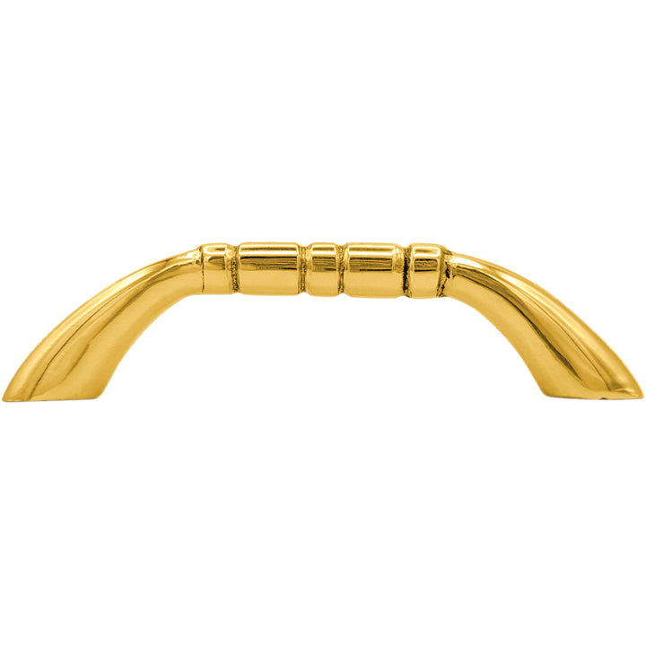 3 1/2 Inch Overall (3 Inch c-c) Solid Brass Traditional Pull