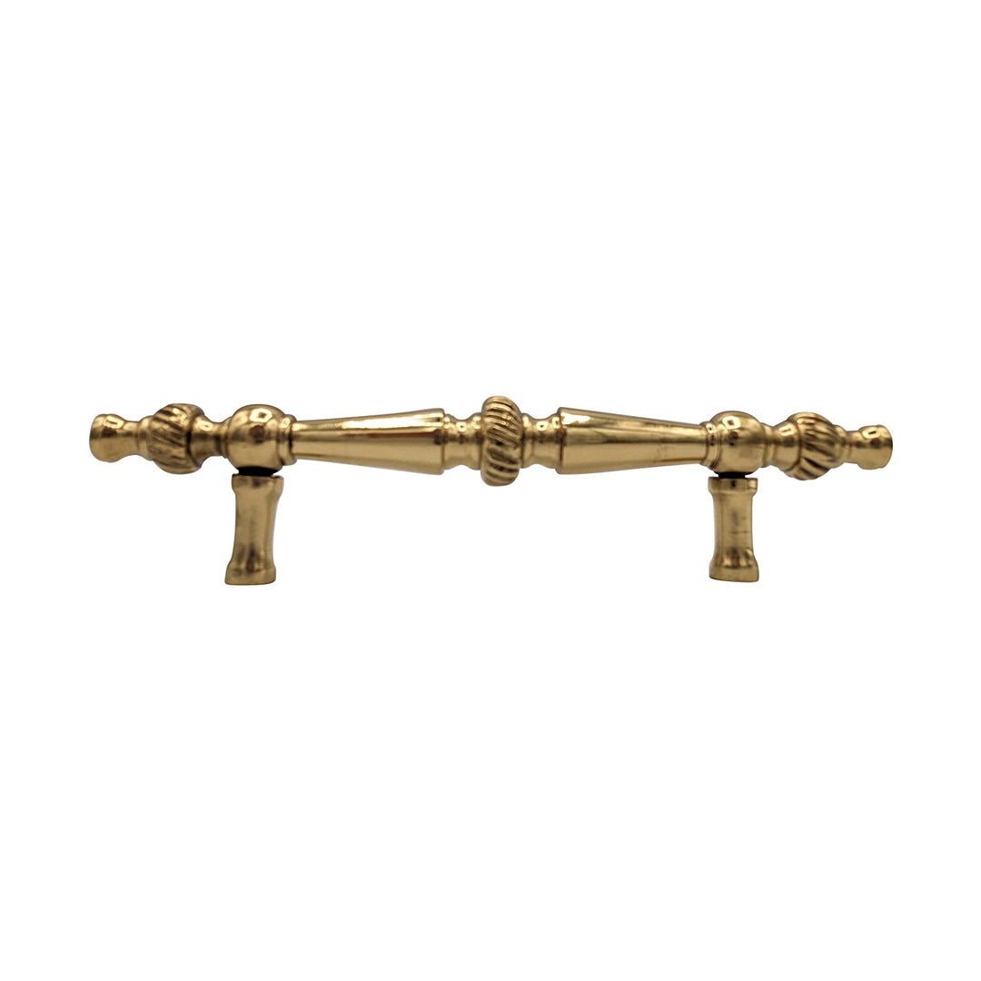 6 1/2 Inch Overall (4 Inch c-c) Solid Brass Georgian Pull (Several Finishes Available) COPPER MOUNTAIN HARDWARE