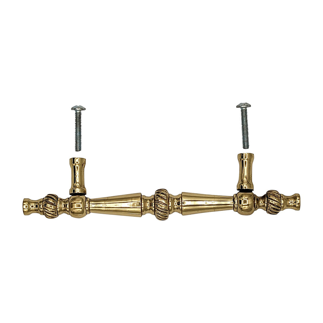 6 1/2 Inch Overall (4 Inch c-c) Solid Brass Georgian Pull (Several Finishes Available) COPPER MOUNTAIN HARDWARE