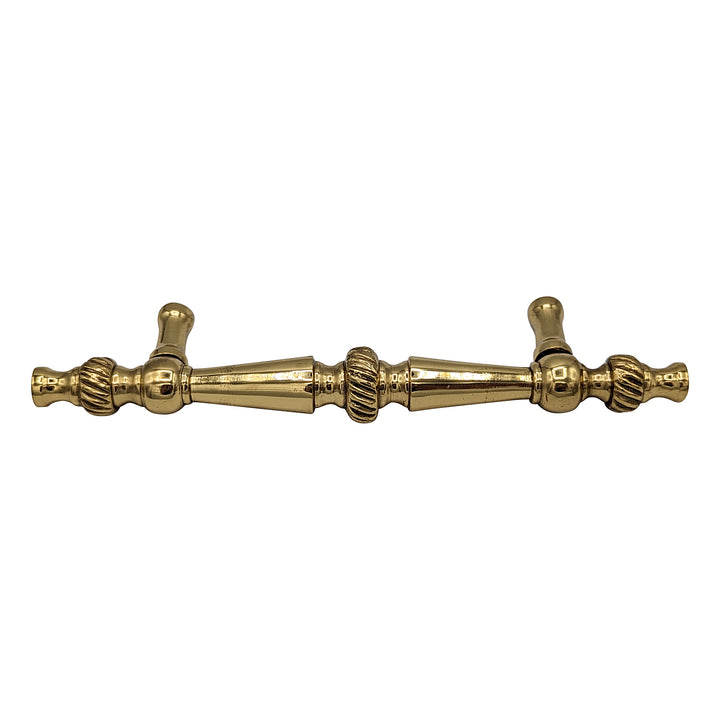 6 1/2 Inch Overall (4 Inch c-c) Solid Brass Georgian Pull (Several Finishes Available)