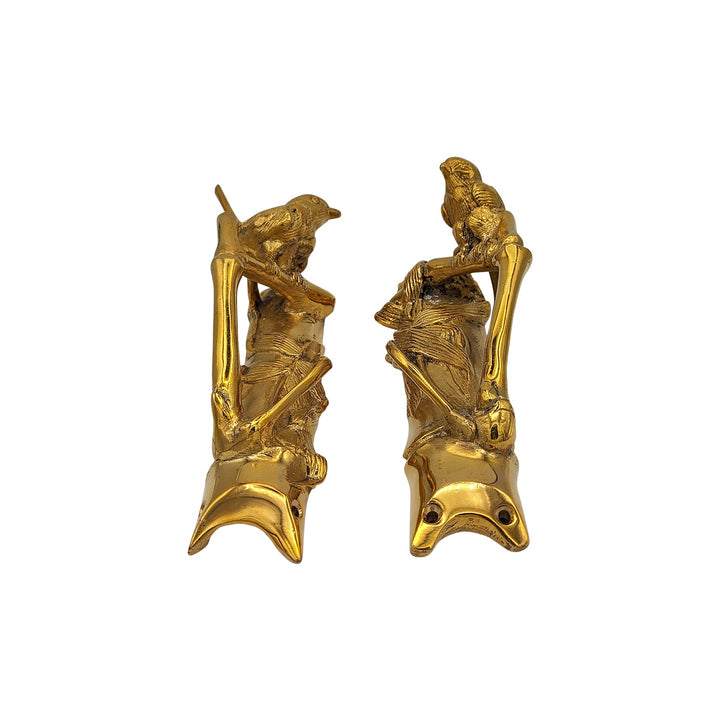 Solid Brass Bamboo and Wren Bird Pulls COPPER MOUNTAIN HARDWARE
