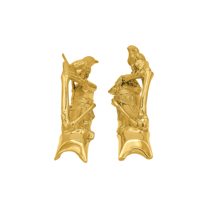 Solid Brass Bamboo and Wren Bird Pulls