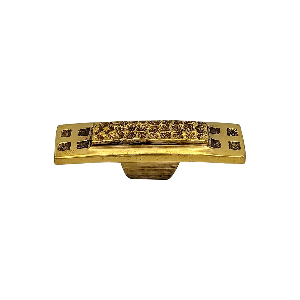 COPPER MOUNTAIN HARDWARE Solid Brass Square Craftsman Hammered Cabinet & Furniture Knob