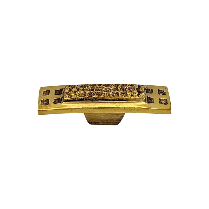 COPPER MOUNTAIN HARDWARE Solid Brass Square Craftsman Hammered Cabinet & Furniture Knob