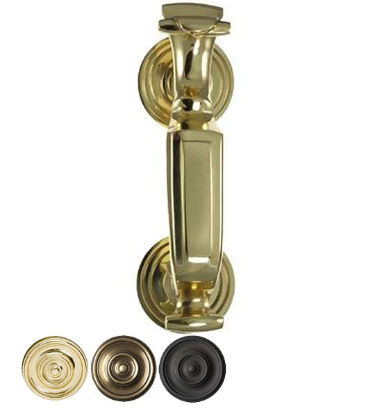 Traditional 8 Inch Brass Doctor's Door Knocker (Several Finishes Available) COPPER MOUNTAIN HARDWARE