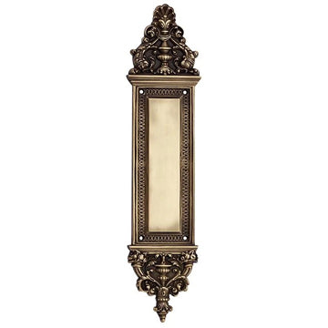 Solid Brass Ornate Victorian Push Plate (Antique Brass Finish) COPPER MOUNTAIN HARDWARE