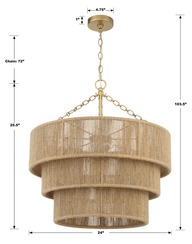 Shyla 10 Light Soft Gold Chandelier Crystorama