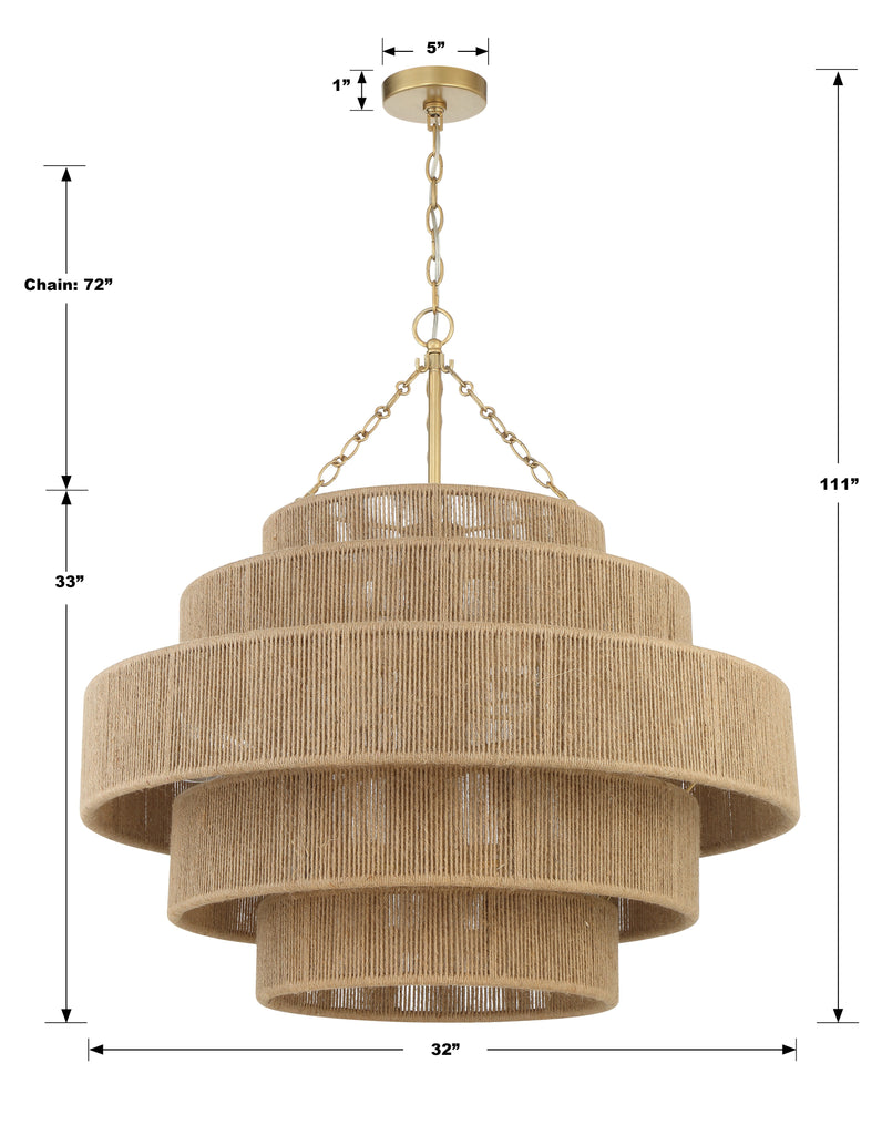 Shyla 20 Light Soft Gold Chandelier Crystorama