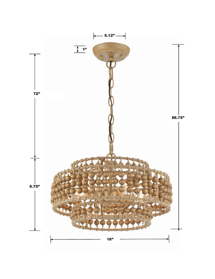 Silas 4 Light Burnished Silver Mini Chandelier Crystorama