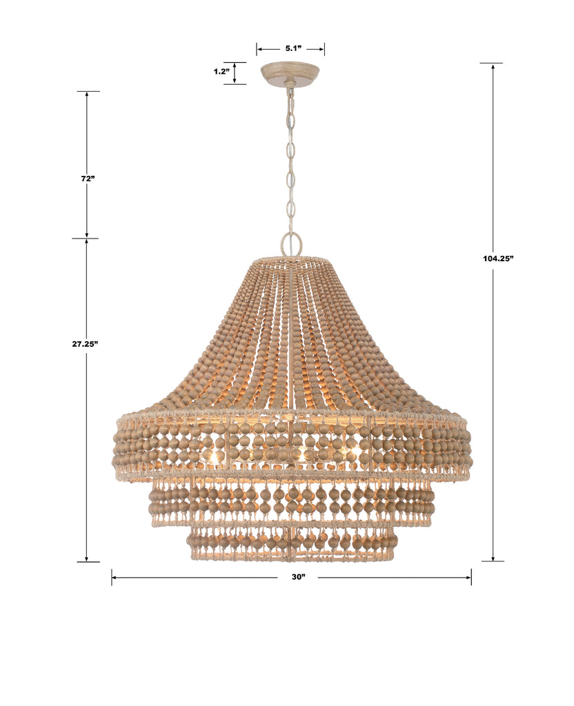 Silas 8 Light Burnished Silver Chandelier Crystorama