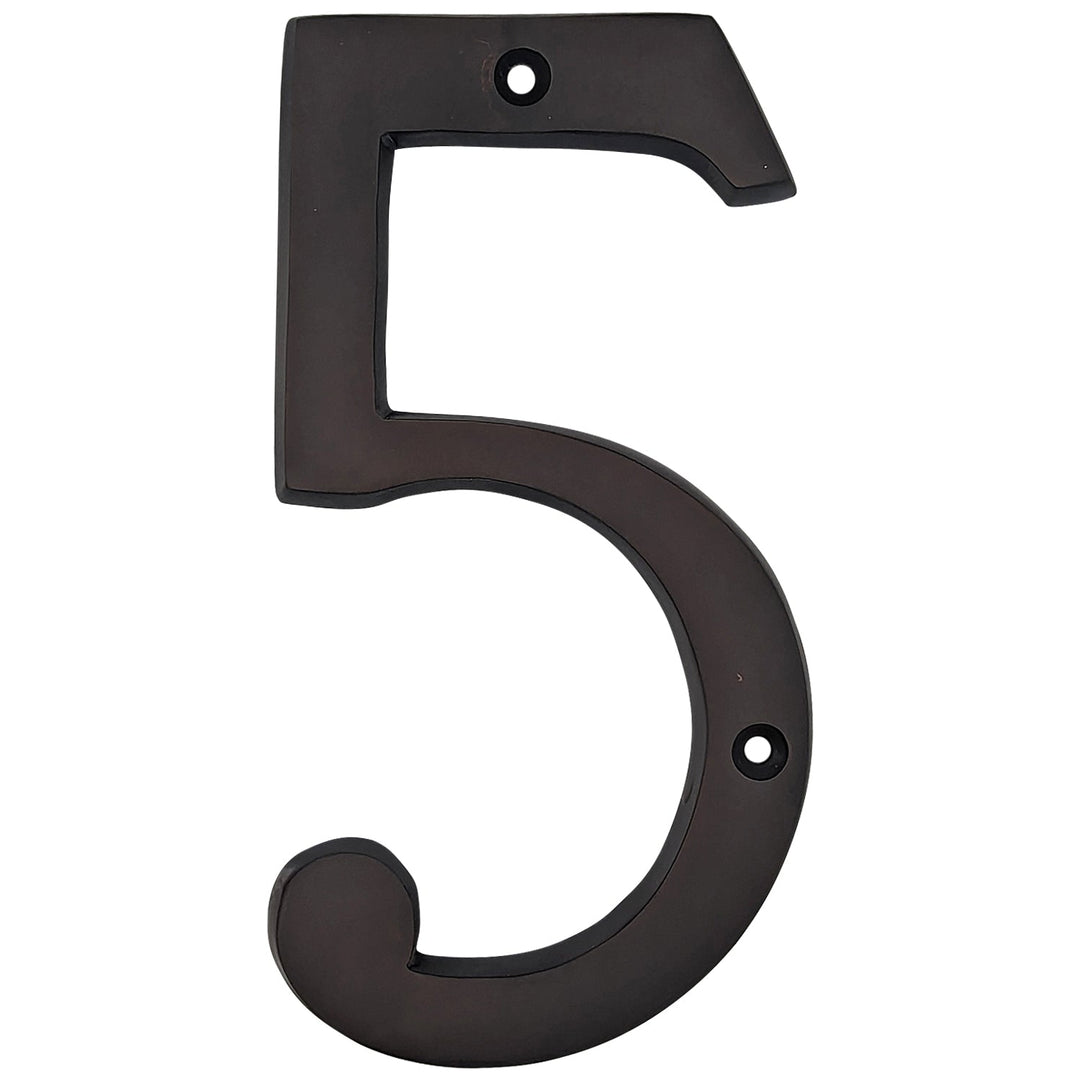 6 Inch Tall House Number 5 COPPER MOUNTAIN HARDWARE