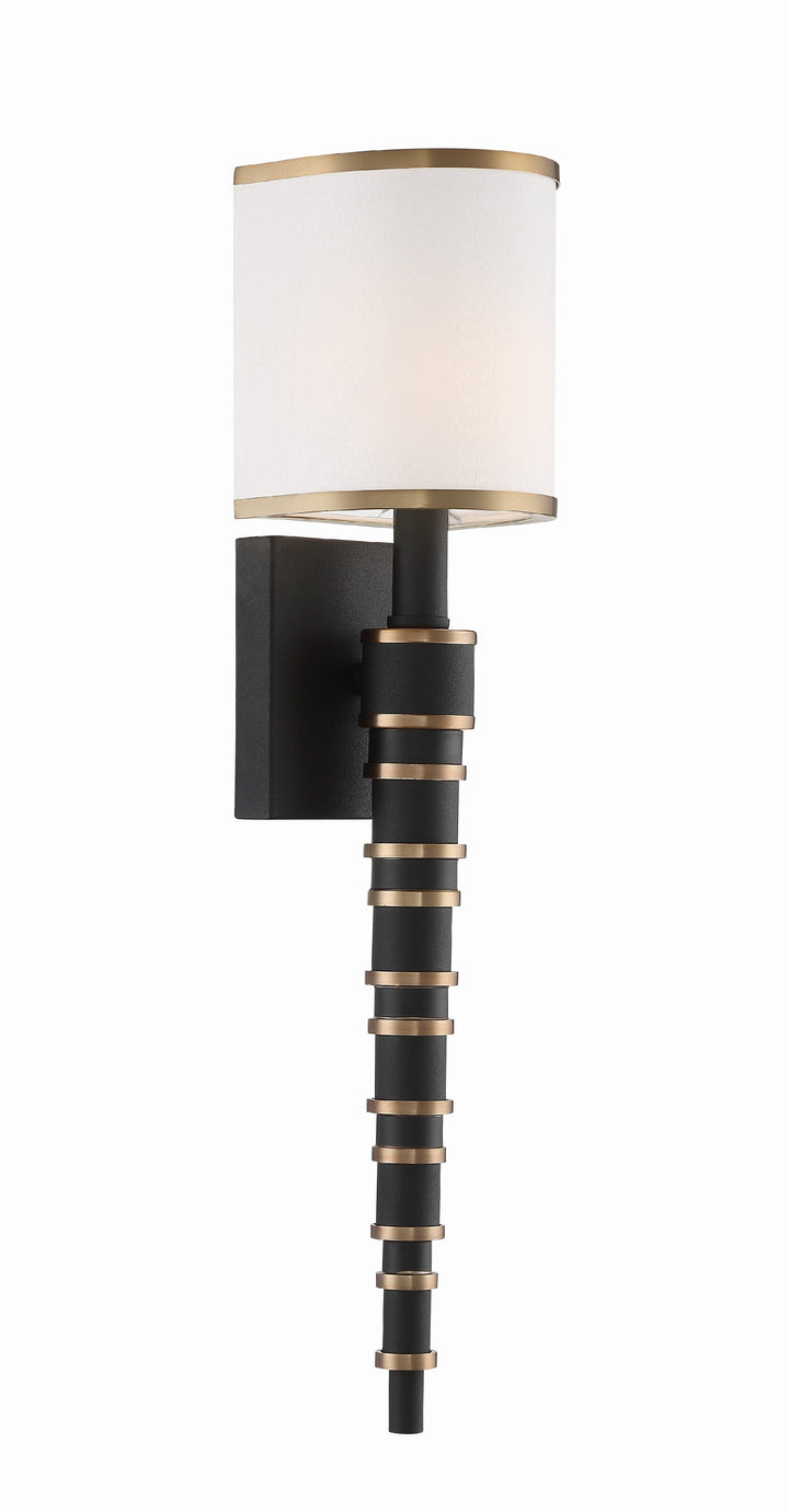 Sloane 1 Light Vibrant Gold + Black Forged Sconce Crystorama