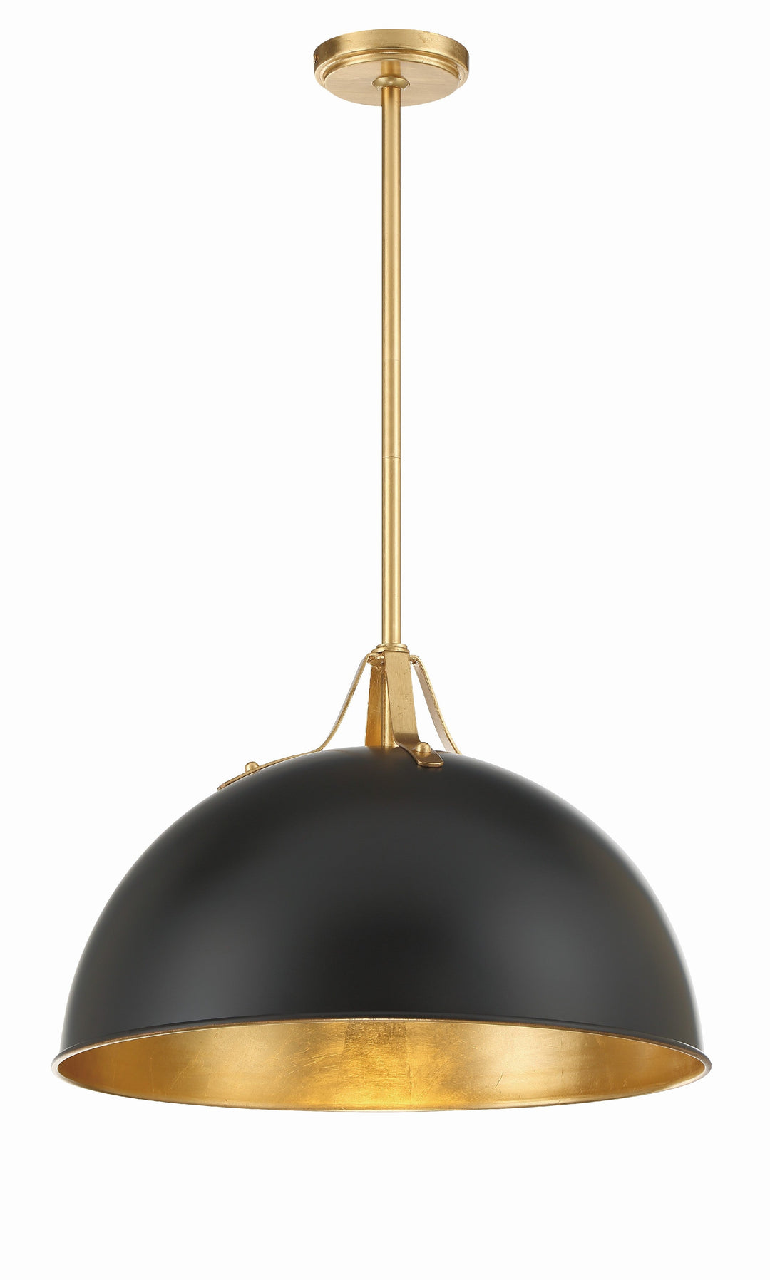 Soto 1 Light Matte Black + Antique Gold Chandelier Crystorama