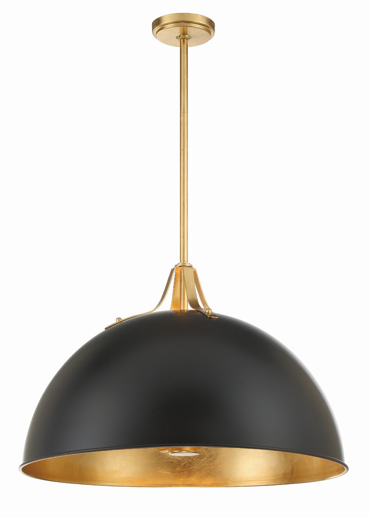 Soto 3 Light Matte Black + Antique Gold Chandelier Crystorama