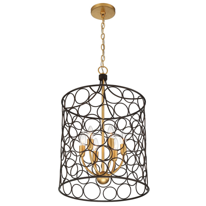 Stemmons 6 Light Bronze + Antique Gold Mini Chandelier Crystorama