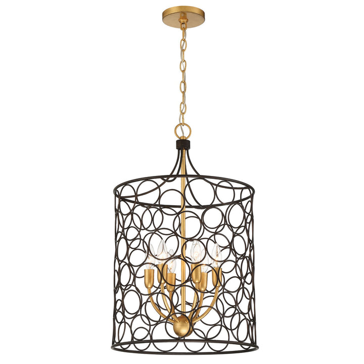 Stemmons 6 Light Bronze + Antique Gold Mini Chandelier Crystorama