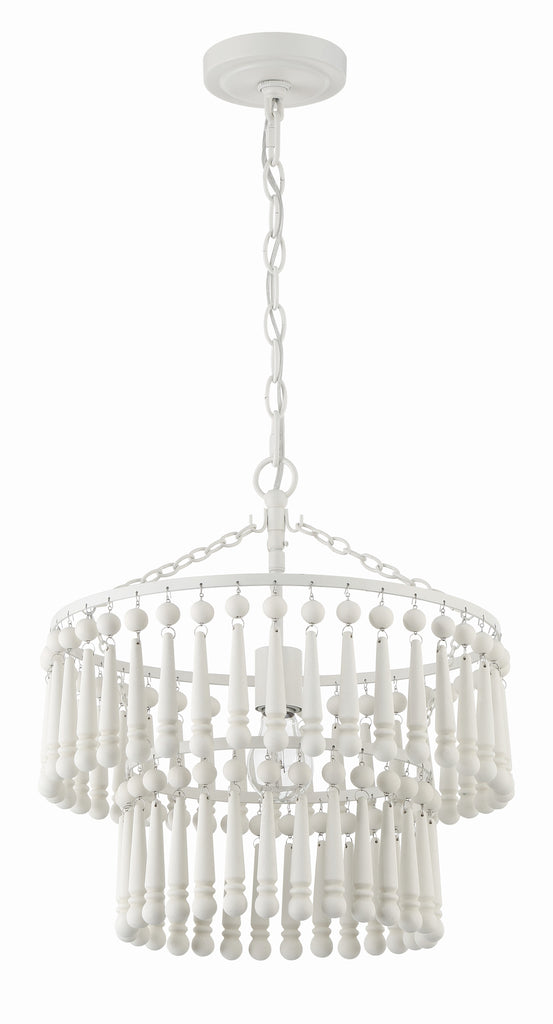 Tiana 1 Light Matte White Pendant Crystorama