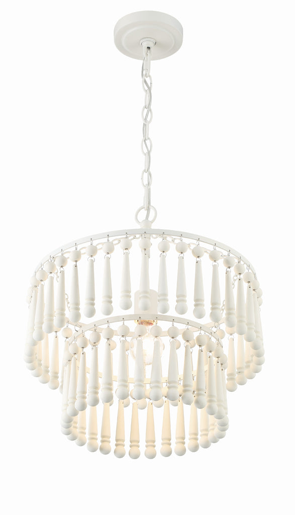 Tiana 1 Light Matte White Pendant Crystorama