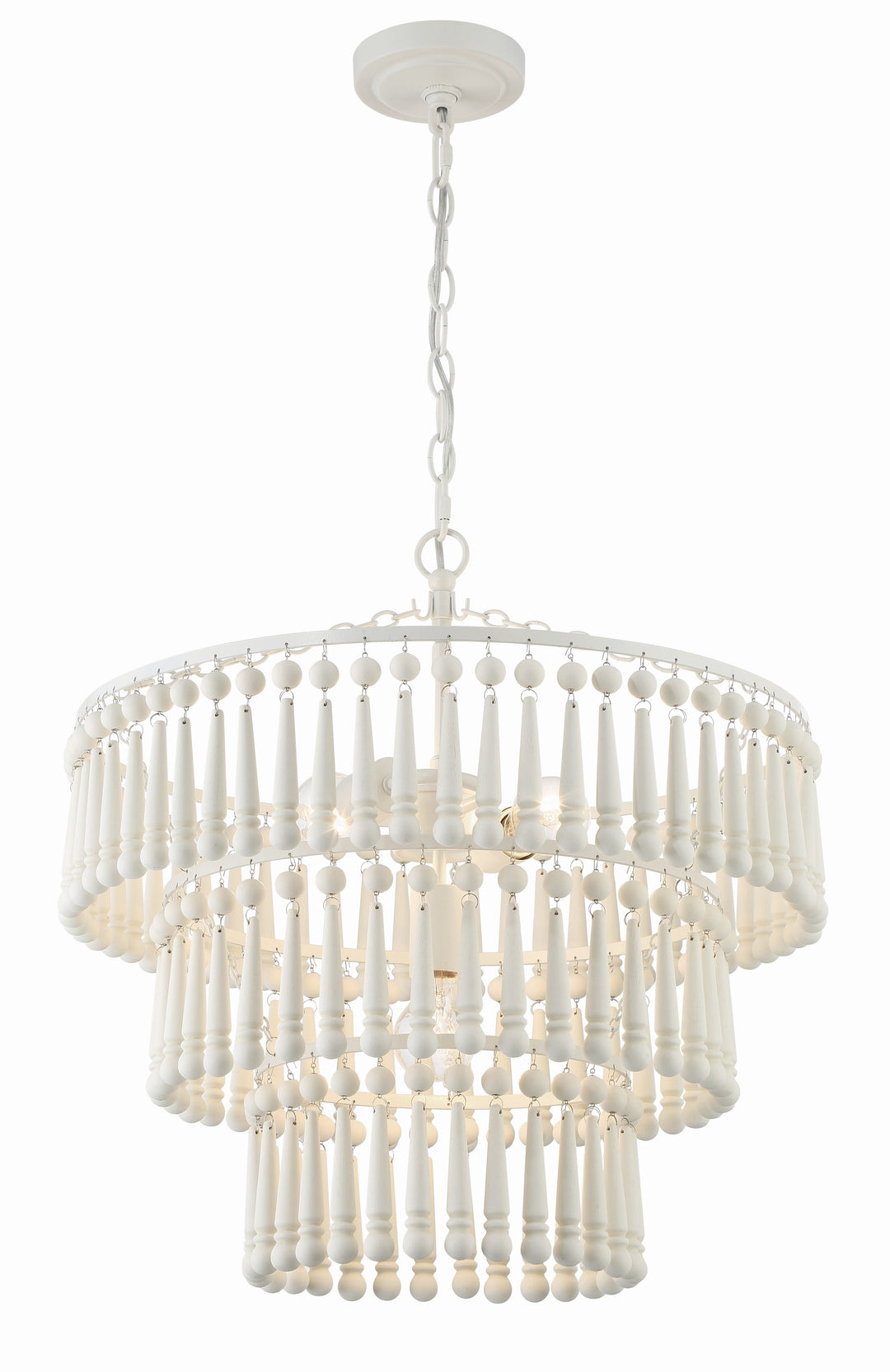 Tiana 3 Light Matte White Chandelier Crystorama