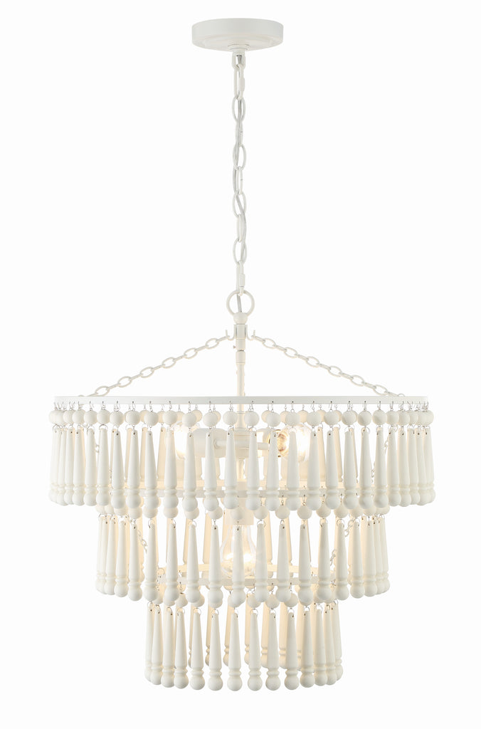 Tiana 3 Light Matte White Chandelier Crystorama