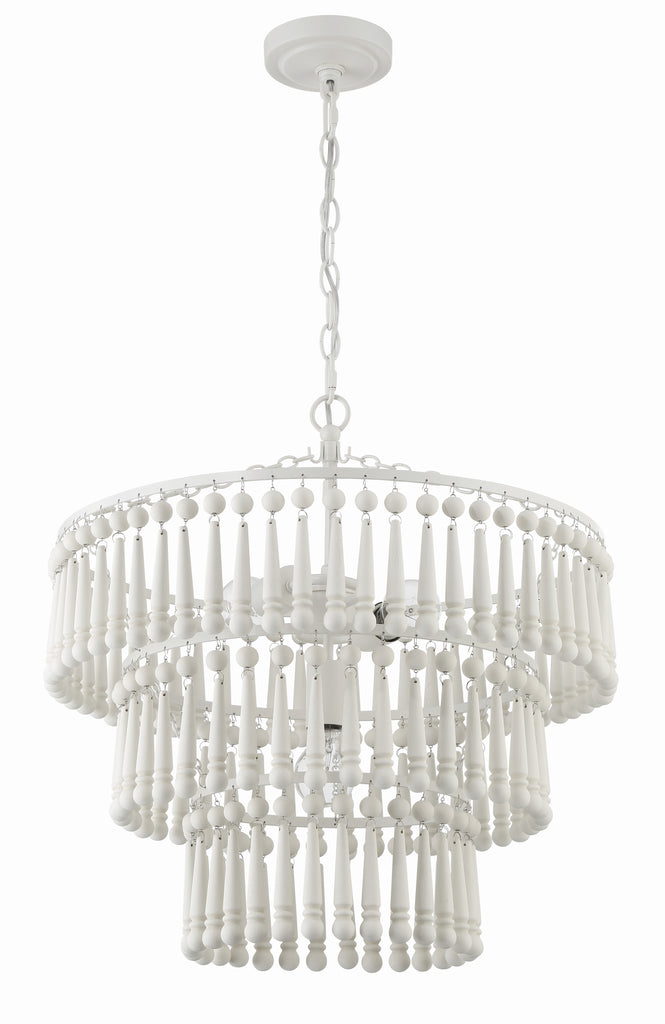 Tiana 3 Light Matte White Chandelier Crystorama