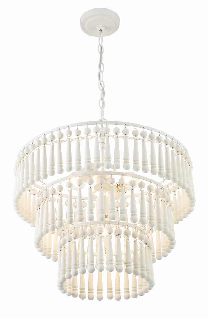 Tiana 3 Light Matte White Chandelier Crystorama