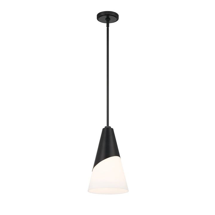 Brian Patrick Flynn Tori 1 Light Matte Black Pendant Crystorama