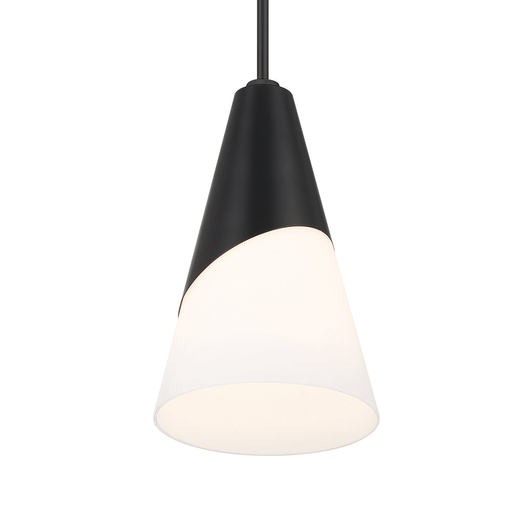 Brian Patrick Flynn Tori 1 Light Matte Black Pendant Crystorama