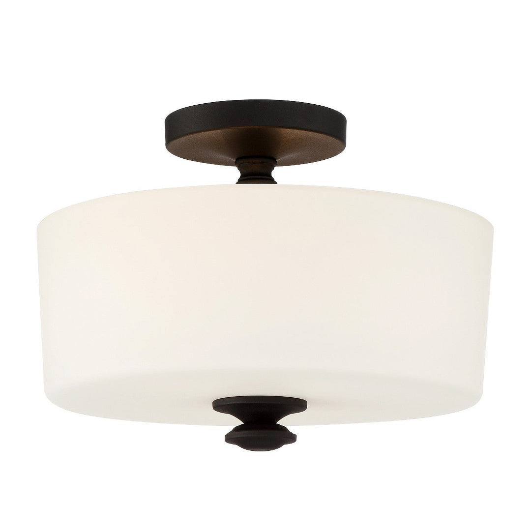 Crystorama Crystorama Travis 2 Light Black Forged Semi Flush Mount