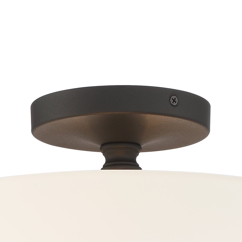 Crystorama Crystorama Travis 2 Light Black Forged Semi Flush Mount