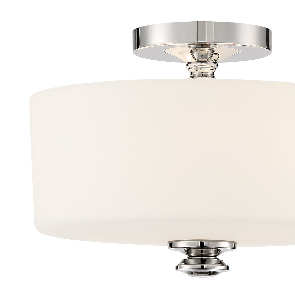 Crystorama Crystorama Travis 2 Light Polished Nickel Semi Flush Mount