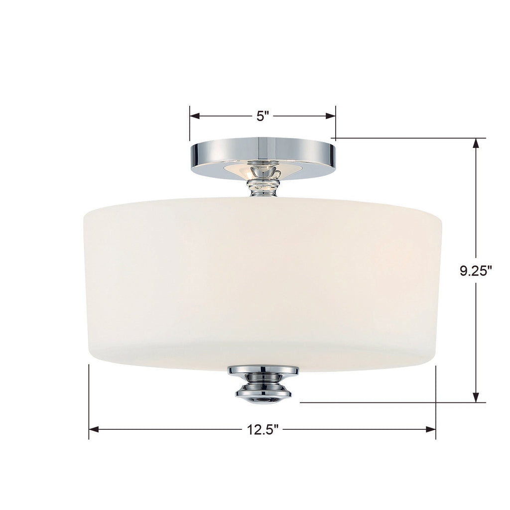 Crystorama Crystorama Travis 2 Light Polished Nickel Semi Flush Mount