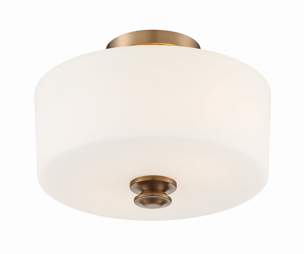 Crystorama Crystorama Travis 2 Light Vibrant Gold Semi Flush Mount