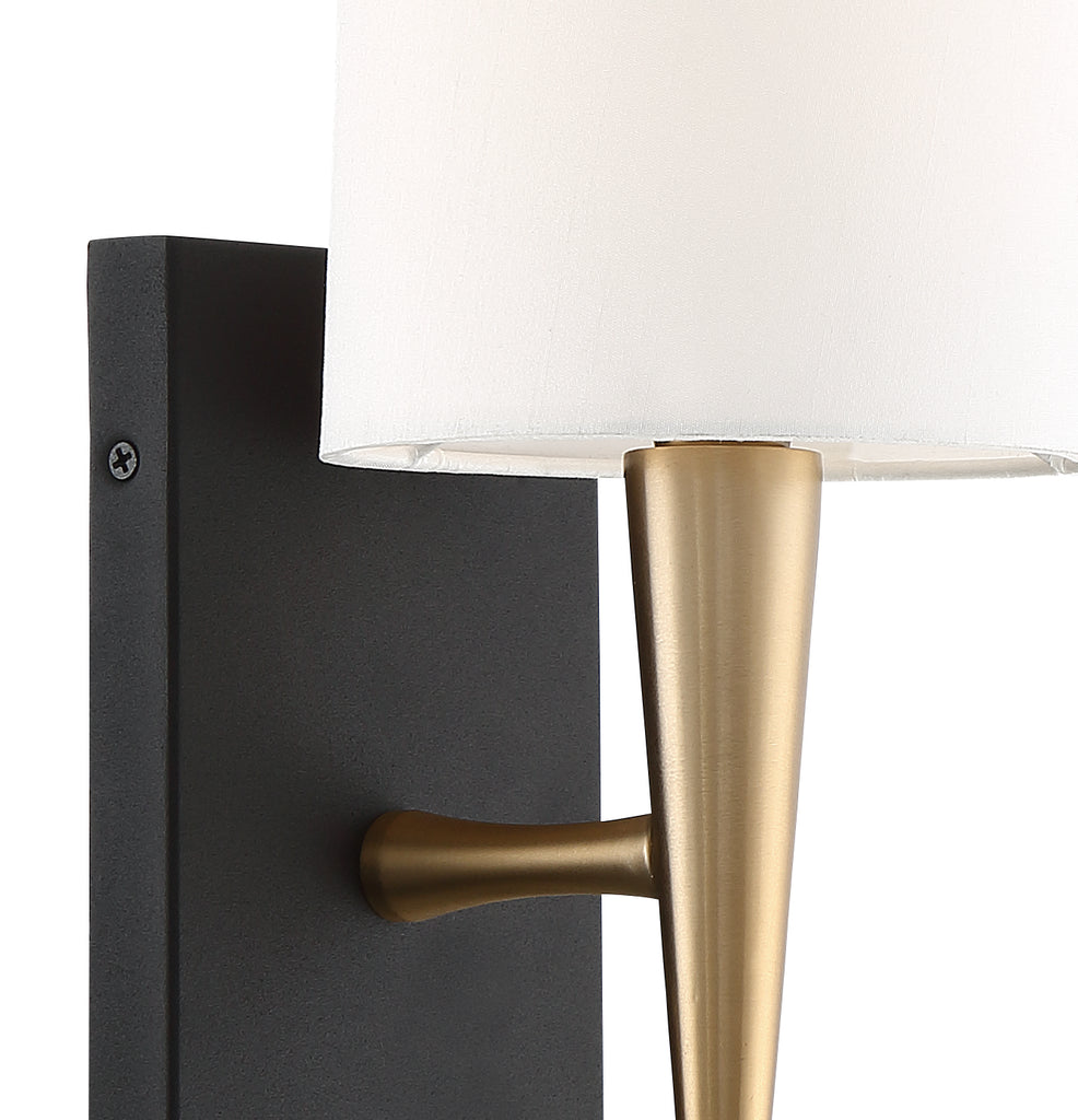 Trenton 1 Light Aged Brass + Black Forged Sconce Crystorama