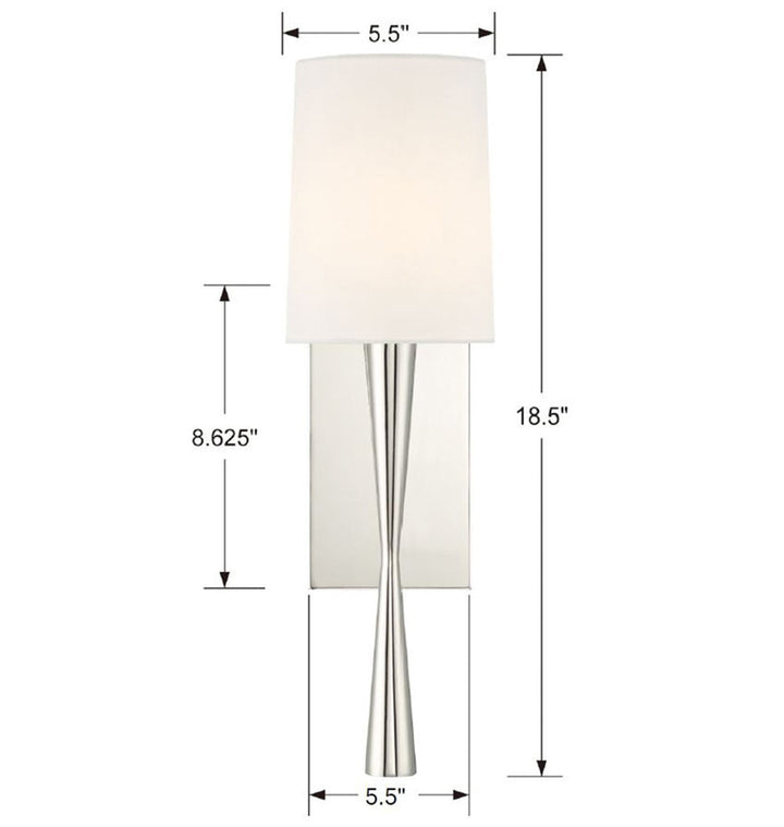 Trenton 1 Light Polished Nickel Sconce Crystorama