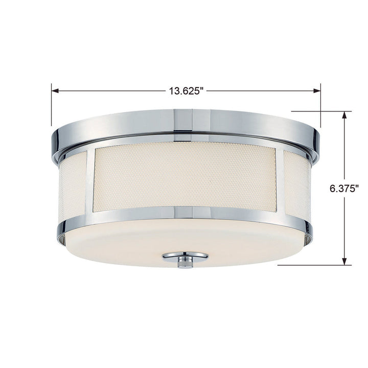 Crystorama Crystorama Trevor 2 Light Polished Nickel Flush Mount