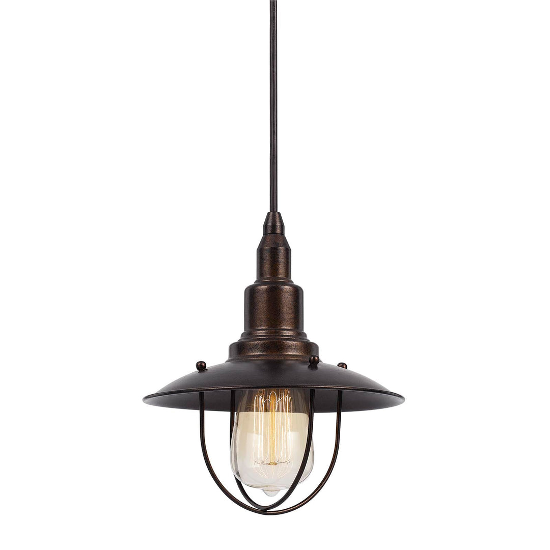 STYLISH METAL PENDANT IN DARK BRONZE Cal Lighting