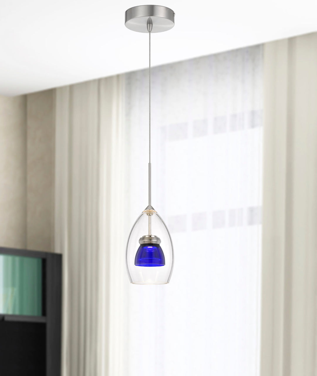 INTEGRATED DIMMABLE LED GLASS MINI PENDANT LIGHT. 6W, 450 LUMEN, 3000K Cal Lighting