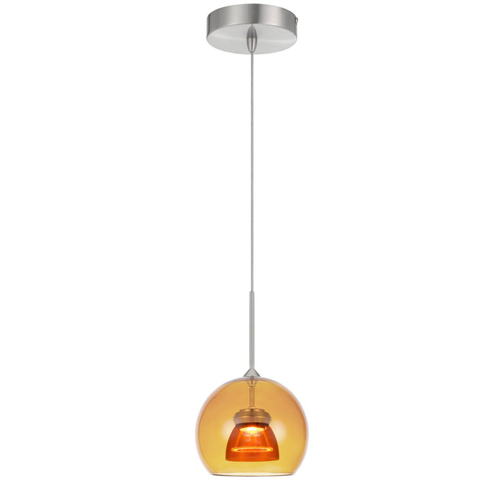 INTEGRATED DIMMABLE LED GLASS MINI PENDANT LIGHT. 6W, 450 LUMEN, 3000K Cal Lighting