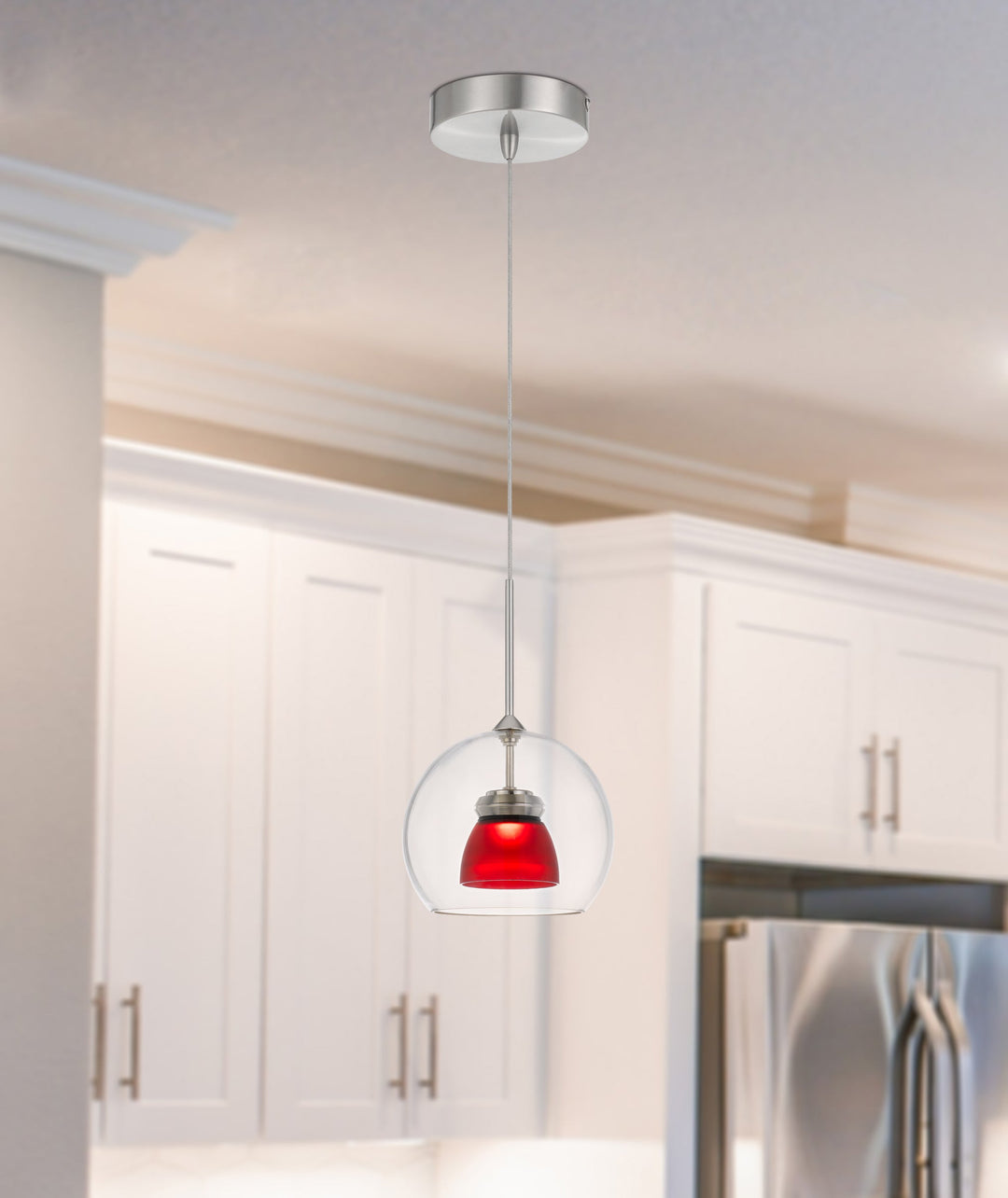 INTEGRATED DIMMABLE LED GLASS MINI PENDANT LIGHT. 6W, 450 LUMEN, 3000K Cal Lighting