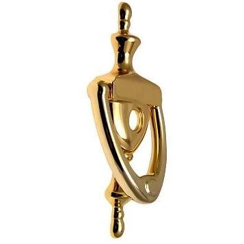 COPPER MOUNTAIN HARDWARE 6 Inch (3 7/8 Inch c-c) Solid Brass Traditional Knocker Polished Brass