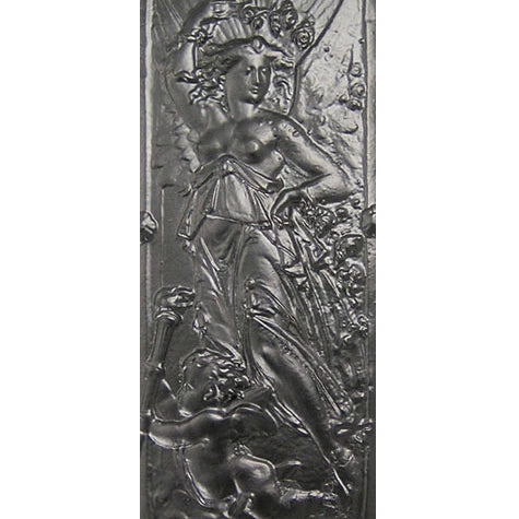 COPPER MOUNTAIN HARDWARE 10 3/4 Inch Cast Iron Push or Finger Plate - Nude & Cherub 'Day"