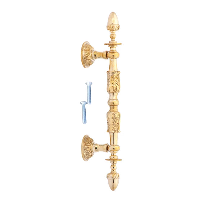 11 3/4 Inch (6 Inch C-C) Solid Brass French Empire Door Pull