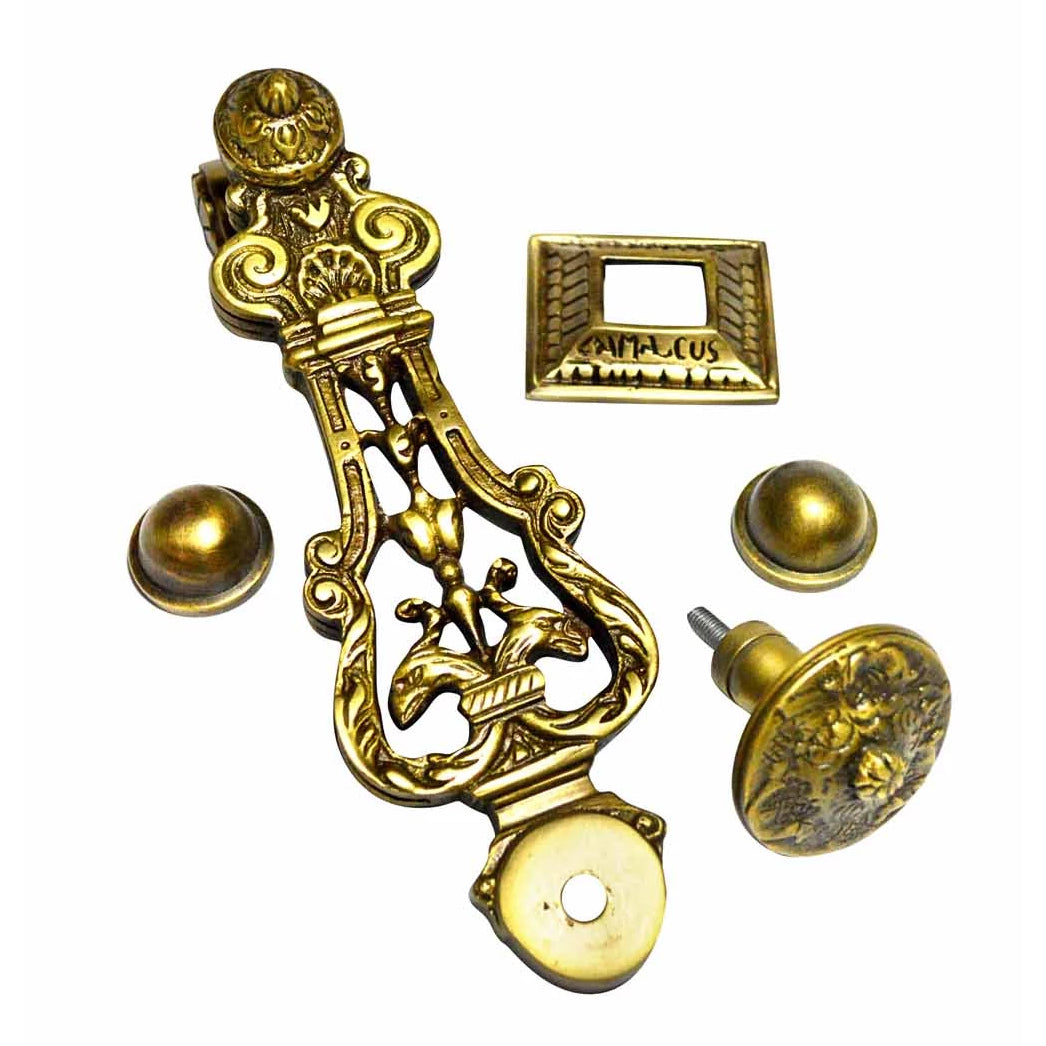 French Empire 9 inch Brass Lost Wax Cast Door Knocker (Several Finishes Available)