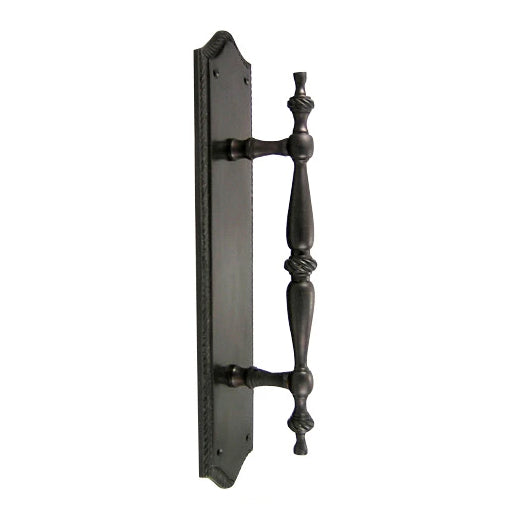 12 Inch Georgian Oval Roped Style Door Pull & Plate